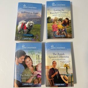 Harlequin and Inspirational Romance Novels Larger Print Softcover LOT of 4 Books